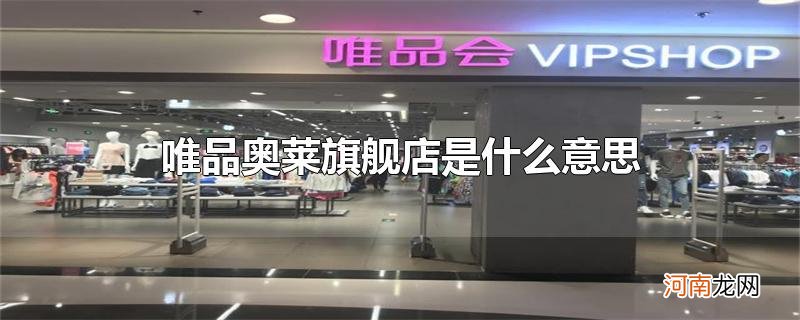 唯品奥莱旗舰店是什么意思