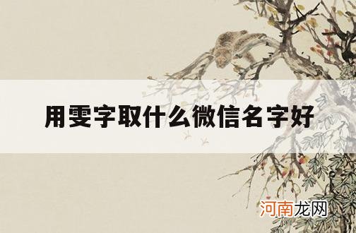 用雯字取什么微信名字好_简短好听有雯字的网名