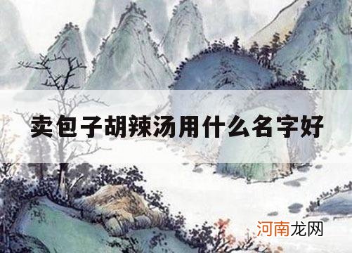 卖包子胡辣汤用什么名字好_胡辣汤起什么名字好听