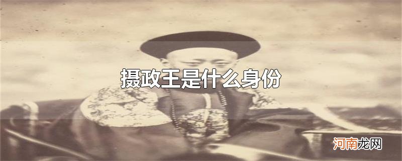 摄政王是什么身份