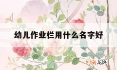 幼儿作业栏用什么名字好_幼儿园作业展示栏标题名称