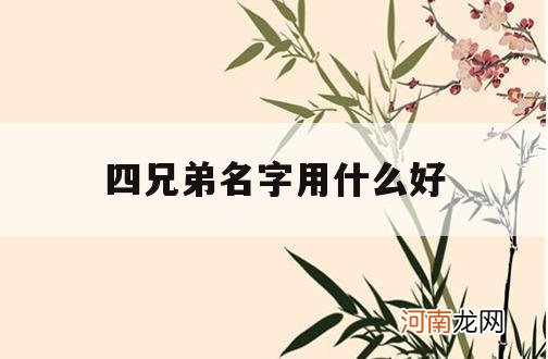 四兄弟名字用什么好_四兄弟起什么名字好听