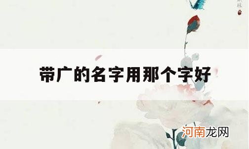 带广的名字用那个字好_起名带广字的名字