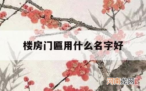 楼房门匾用什么名字好_房子匾额名字