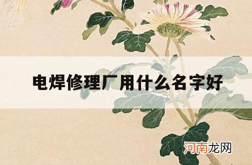 电焊修理厂用什么名字好_电气焊修理部名字