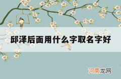 邱泽后面用什么字取名字好_邱泽怎么读