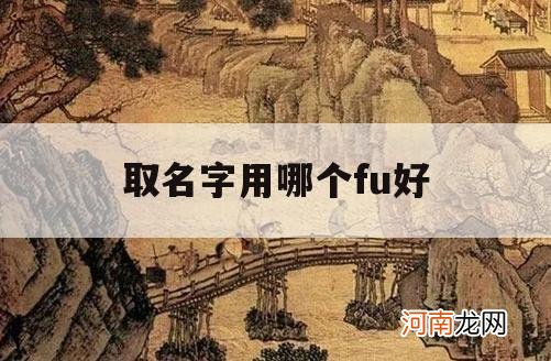 取名字用哪个fu好_姓名fu怎么写