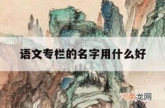 语文专栏的名字用什么好_语文课好听的名字