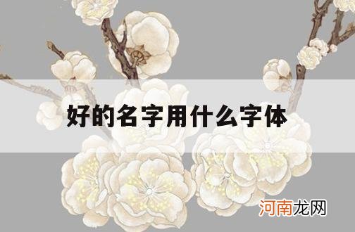 好的名字用什么字体_名字用什么字体写比较好看