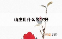 山庄用什么名字好_山庄的名字怎样好听点