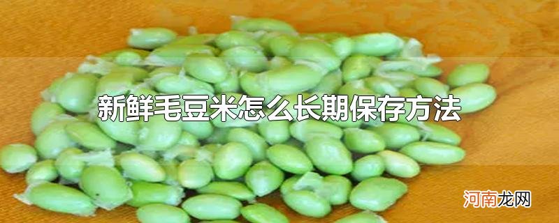 新鲜毛豆米怎么长期保存方法