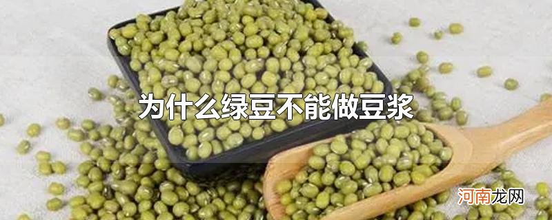 为什么绿豆不能做豆浆