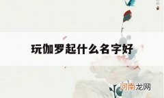 玩伽罗起什么名字好_伽罗这个名字怎么样