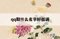 qq取什么名字好低调_名字低调的名字