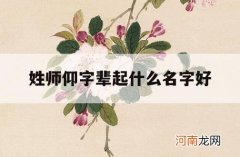 姓师仰字辈起什么名字好_仰姓怎么起名