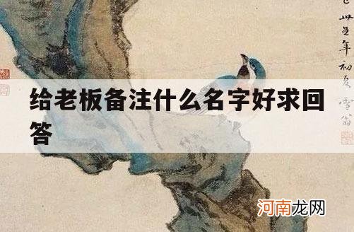 给老板备注什么名字好求回答_给老板备注的有意思的