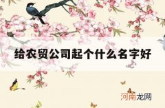 给农贸公司起个什么名字好_农贸公司叫什么名字好