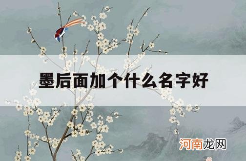 墨后面加个什么名字好_墨字在后面的名字