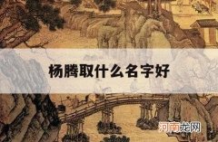 杨腾取什么名字好_杨景腾名字打分