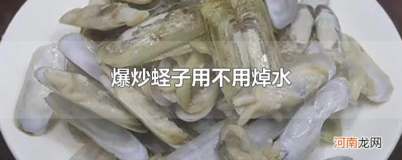 爆炒蛏子用不用焯水