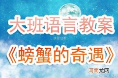 大班语言活动螃蟹的奇遇教案反思