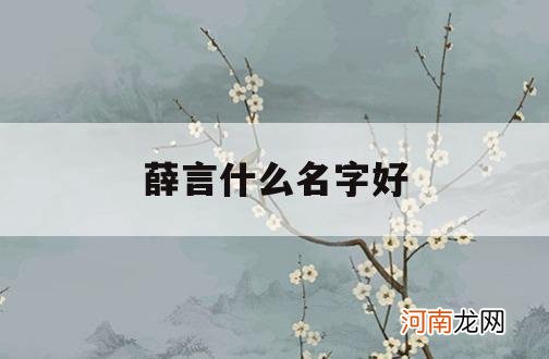 薛言什么名字好_薛字叫什么名字好听