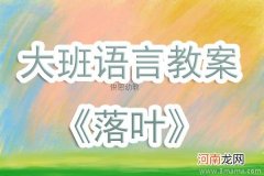 大班语言活动一片叶落下来教案反思