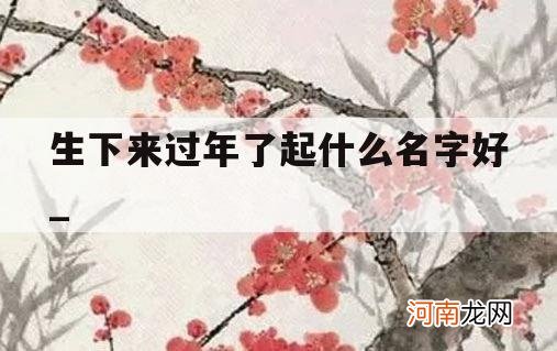 生下来过年了起什么名字好__今年生娃取什么名字好