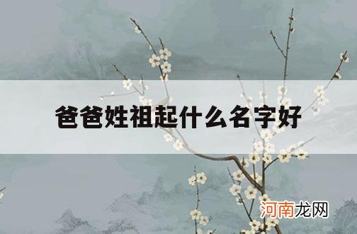 爸爸姓祖起什么名字好_宝宝爸爸姓什么