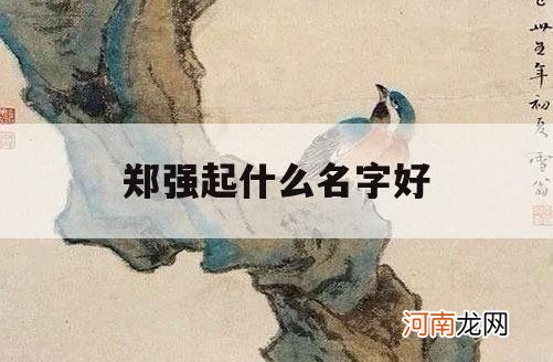 郑强起什么名字好_郑强父亲叫什么名字