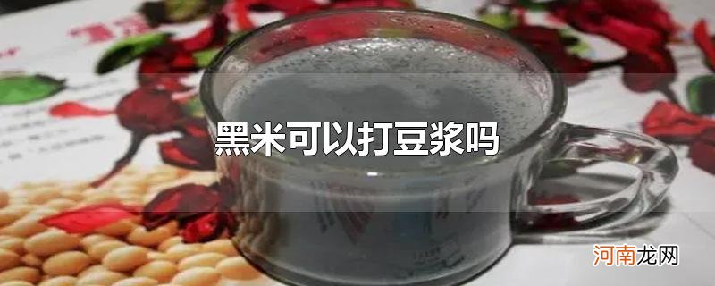 黑米可以打豆浆吗