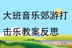 打击乐 中班音乐活动郊游教案反思