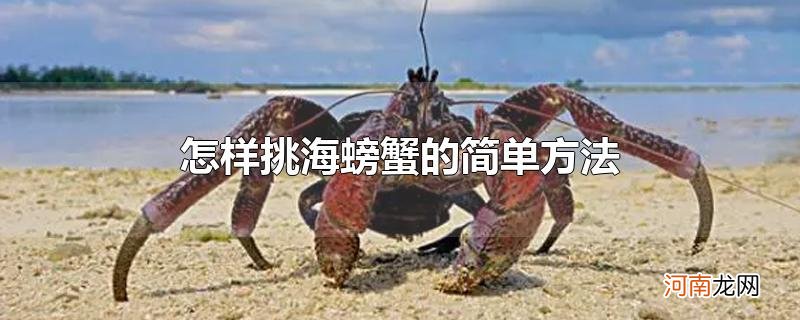 怎样挑海螃蟹的简单方法