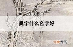 吴宇什么名字好_吴宇什么名字好听女孩