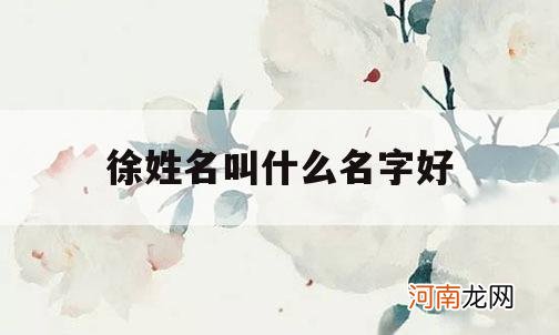 徐姓名叫什么名字好_姓徐取什么名字好