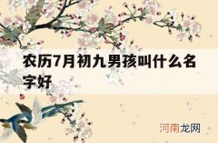 农历7月初九男孩叫什么名字好_七月初九出生的女孩起名字