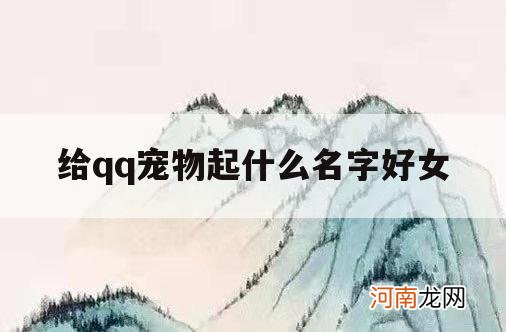 给qq宠物起什么名字好女_好听的宠物名字女生