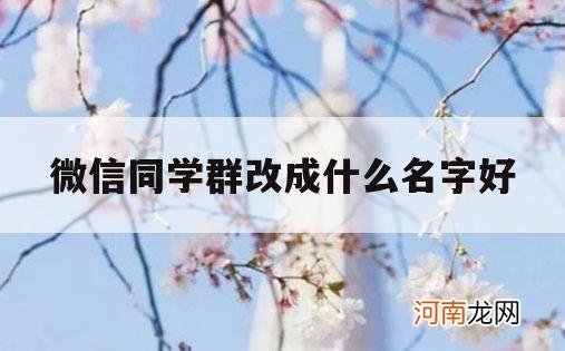 微信同学群改成什么名字好_改个微信群名字好听