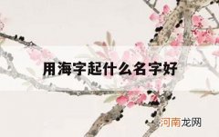 用海字起什么名字好_用海字起网名