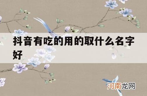 抖音有吃的用的取什么名字好_抖音名字