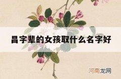 昌字辈的女孩取什么名字好_昌字辈有涵养的名字女