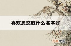 喜欢忽悠取什么名字好_悠悠取名字好吗