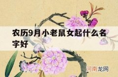 农历9月小老鼠女起什么名字好_农历九月出生的鼠宝宝小名