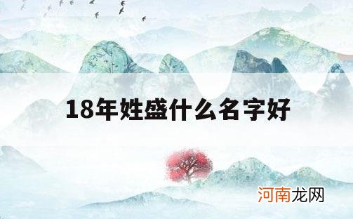 18年姓盛什么名字好_盛姓男孩取名洋气好听