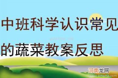 大班健康有营养的蔬菜教案反思