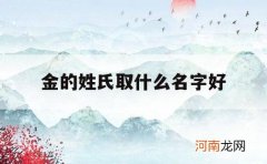 金的姓氏取什么名字好_姓金的起什么名字好听