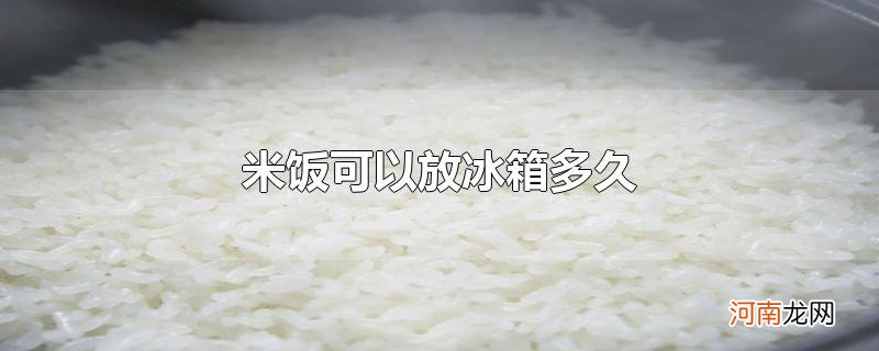 米饭可以放冰箱多久