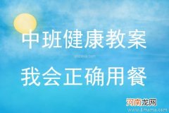 中班健康我会正确用餐教案