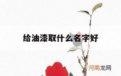 给油漆取什么名字好_漆怎么取名字