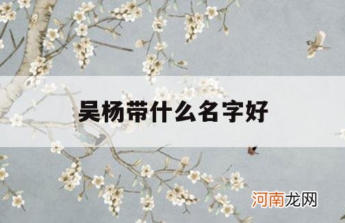 吴杨带什么名字好_吴杨中间加什么字名字好听